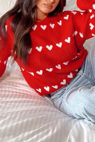 Heart Patterned Sweater