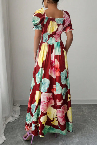 Puff Sleeve Maxi Dress