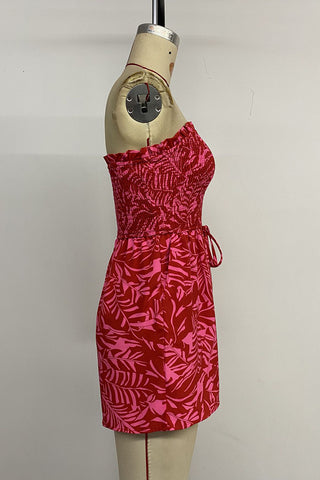 Strapless Printed Romper