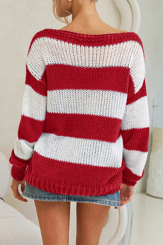 Wide Stripe Knit Sweater