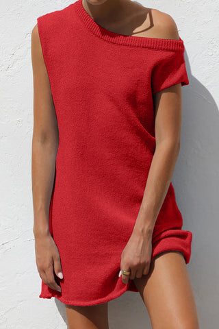 Off Shoulder Knit Mini Dress