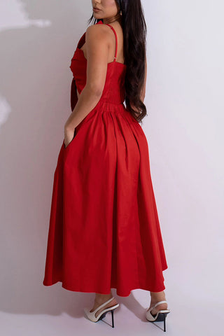 One-Shoulder Casual Midi Dress