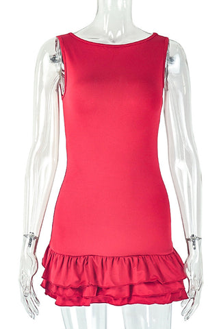 Ruffle Hem Casual Dress