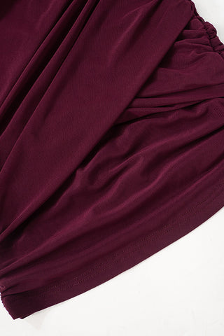 Ruched Mesh Long Sleeve Blouse