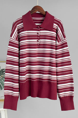 Striped Polo Long Sleeve Shirt
