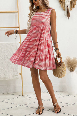 Sleeveless Gingham Mini Dress