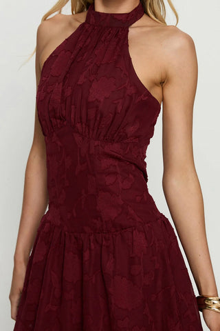 Halter Neck Floral Evening Dress