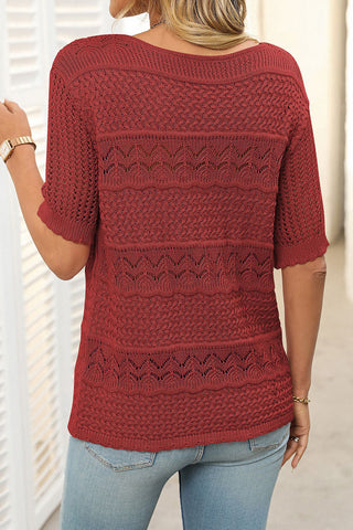 Elegant Knit Short-Sleeve Top