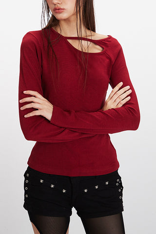 Stylish Asymmetric Neckline T-Shirt