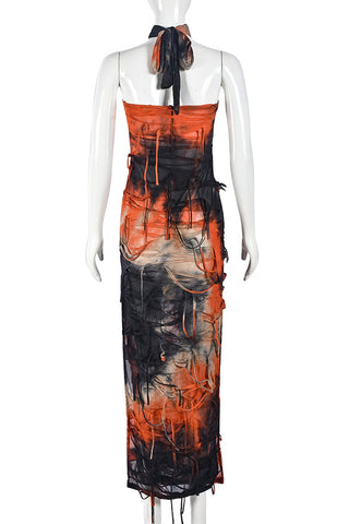 Strapless Tie-Dye Maxi Dress