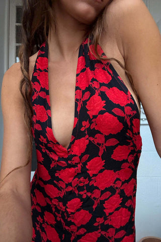 Polka Dot Halter Maxi Dress