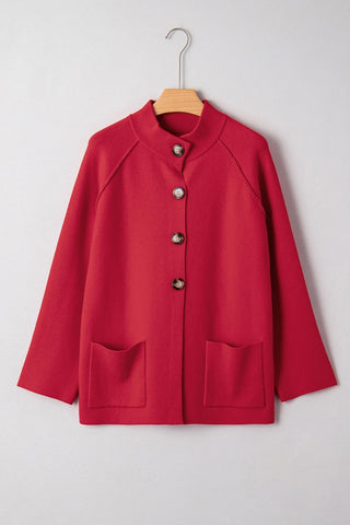 Collared Button Front Wrapped Jacket