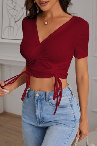 Wrap-Front Ruched Tank Top