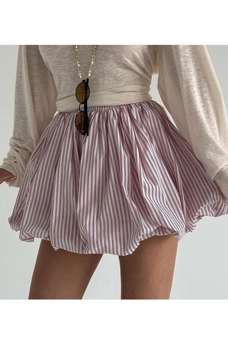 Striped High-Waisted Mini Skirt