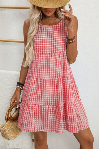 Sleeveless Gingham Mini Dress