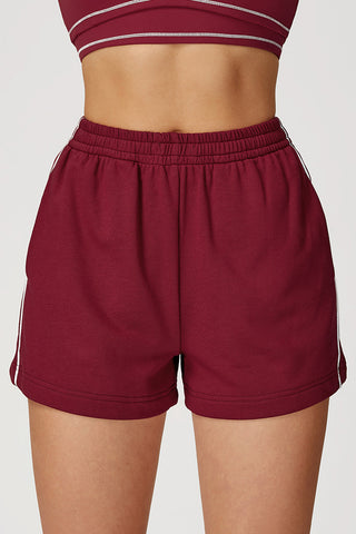 Elastic Waistband Athletic Shorts