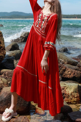 Print Bohemian Midi Dress