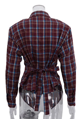 Plaid Button-Front Shirt