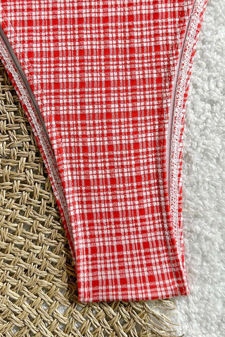 Stylish Plaid Bikini Set