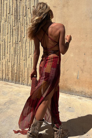 Geometric Sundress with Strappy Design