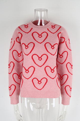 Heart Patterned Sweater