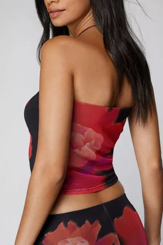 Strapless Floral Print Camisole