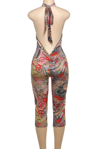 Chic Halter Leopard Print Jumpsuit