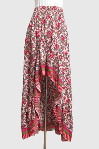 Smocked Waist Midi Skirt