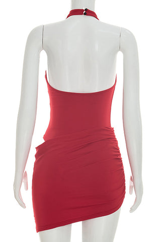 Halter Cutout Evening Dress