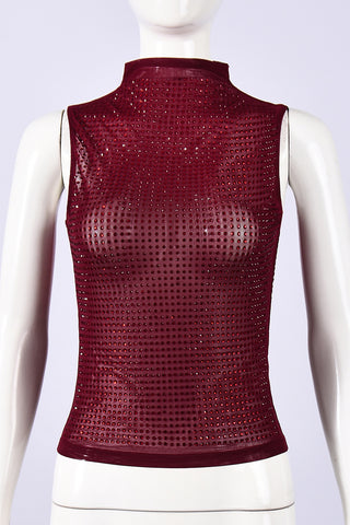 Embellished High-Neck Tank Top