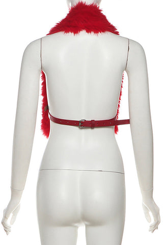 Faux Fur Buckled Shoulder Wrap