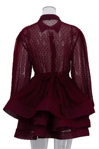 Button-Front Tiered Casual Dress