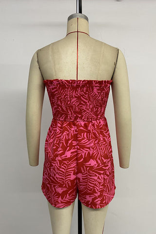 Strapless Printed Romper