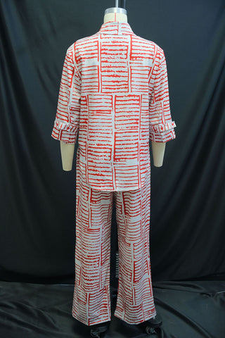 Striped Pocket Pants Set