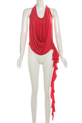 Halter Neck Draped Tank Top