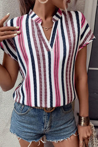 Striped V-Neck T-Shirt
