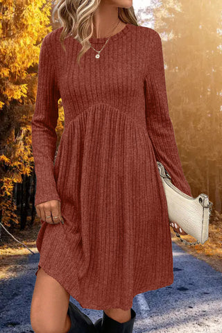 Ribbed Knit Casual Dress
