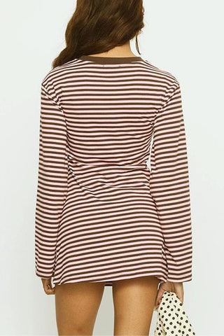 Striped Long Sleeve Casual Dress