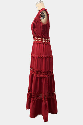 Tiered Cutout Midi Dress