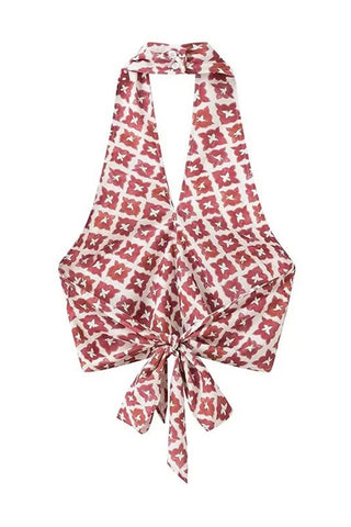 Strapless Geometric Skirt Set