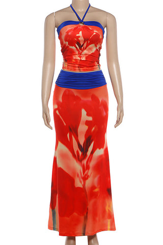 Halter Maxi Skirt Set