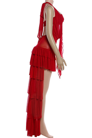 Layered Halter Skirt Set