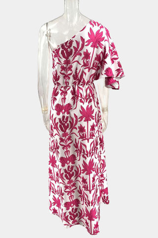 One-Shoulder Floral Maxi Dress