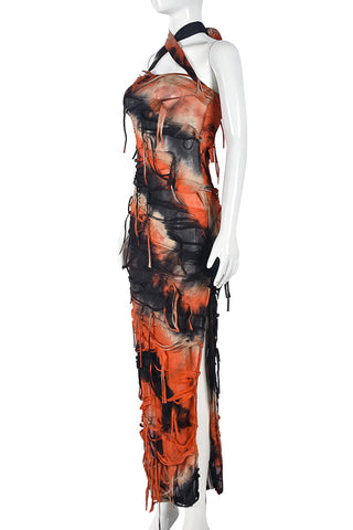Strapless Tie-Dye Maxi Dress