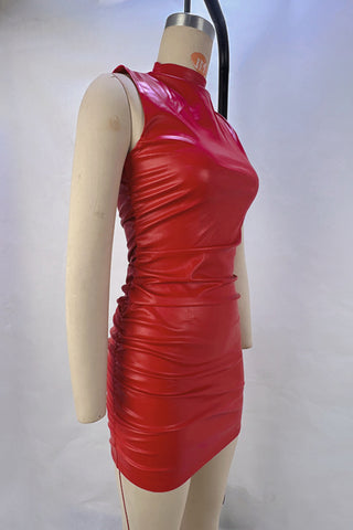 Sleek Mock Neck Casual Mini Dress