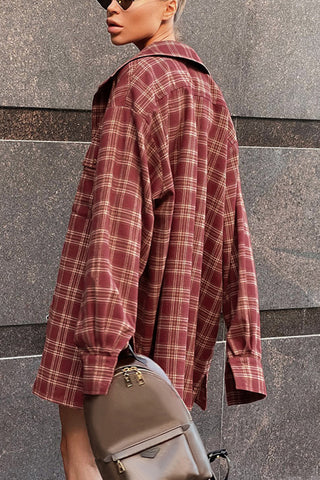 Oversized Plaid Blouse