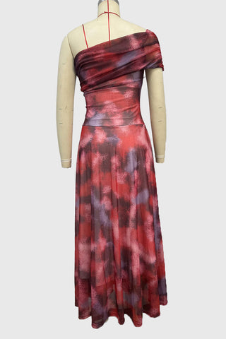 One-Shoulder Flowing Casual Dress