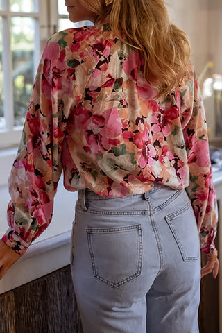 Floral Button-Front Blouse