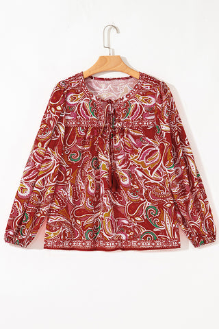 Paisley Patterned Peasant Blouse