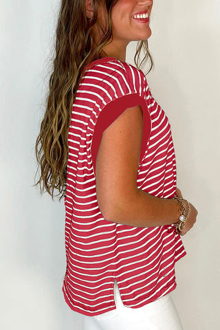 Stripe Round Neck Tank Top